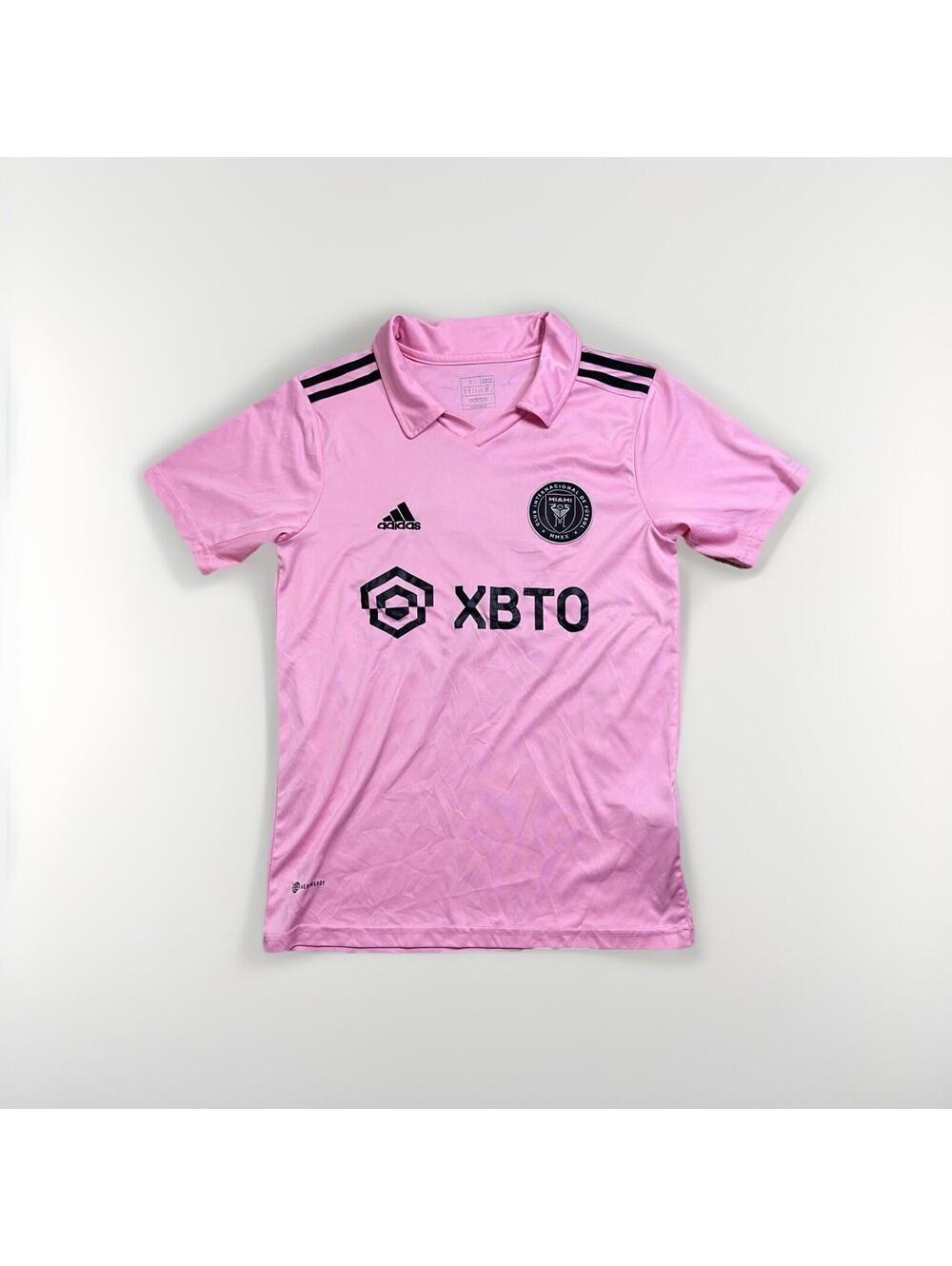 Adidas Inter Miami CF 2022/23 Home Match Jersey Pink Youth Size S